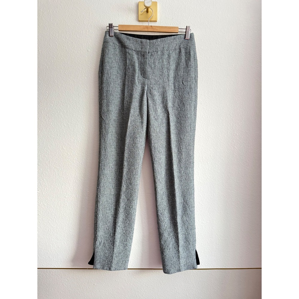 Emporio Armani Metallic Silver Tweed Pant Suit Velvet Collar Blazer Set EU 38 - Picture 3 of 16